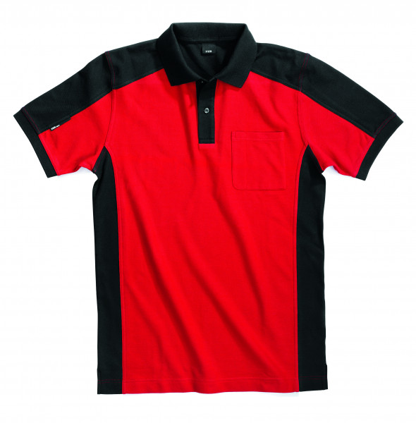 KONRAD Polo-Shirt, rot-schwarz