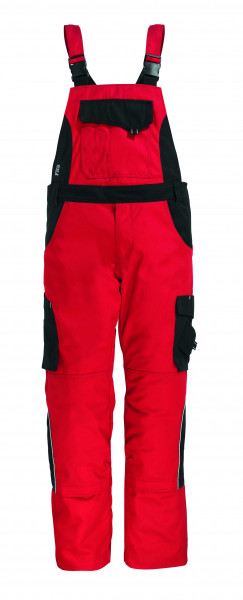 ECKHARD Latzhose Twill, rot-schwarz